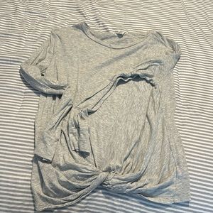 Long sleeved grey knot front tee from Nordstrom